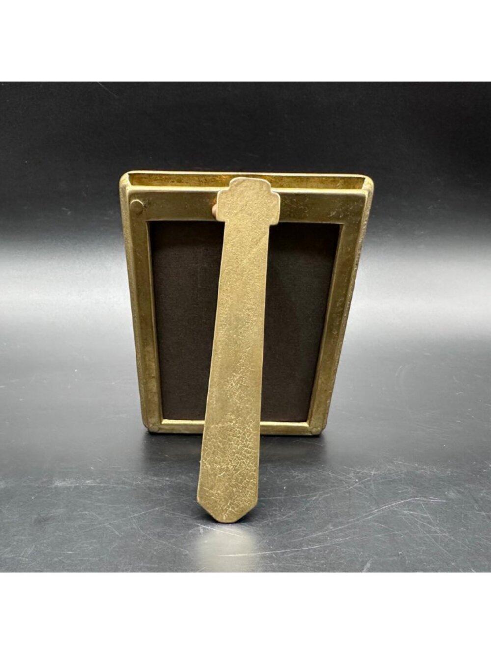 Vintage Brass Oval Photo Frame Gold Tone Metal Easel Back Picture Holder Table - Picture 4 of 9